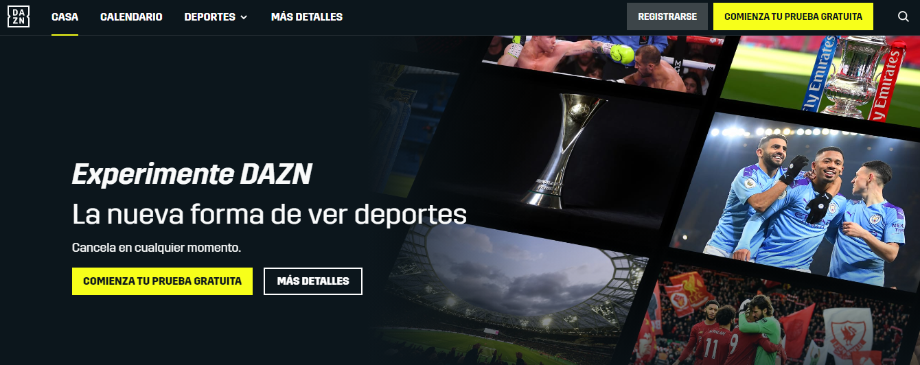 Plataforma dedicada a la transmisión de deportes de Dazn